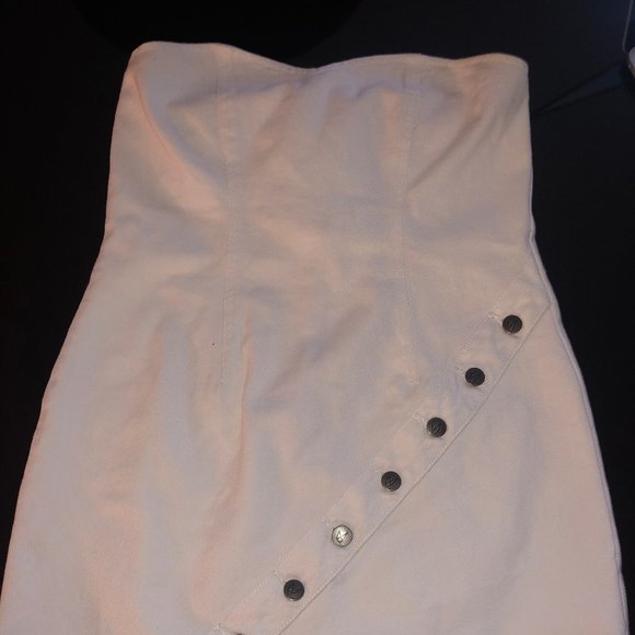 MPD Dresses & Skirts - White Buckled Jean Dress